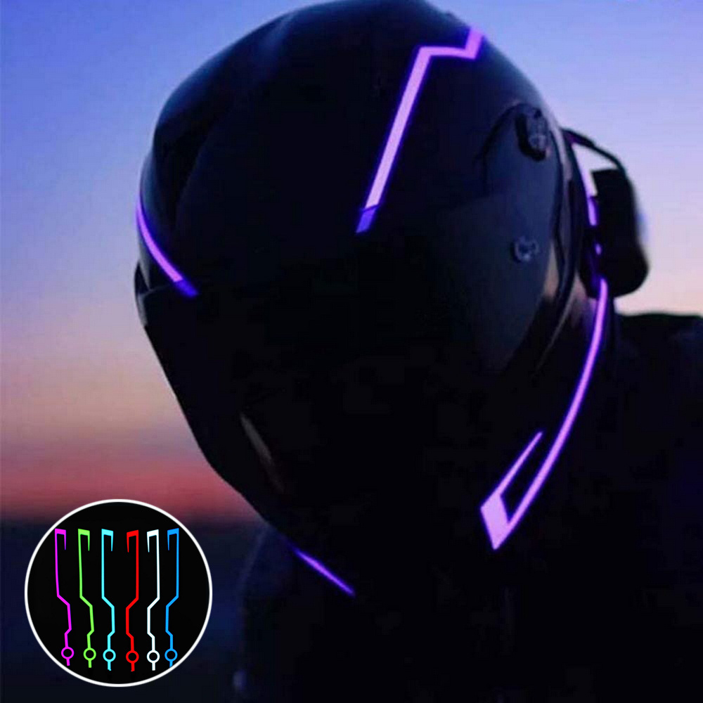 Tira de luces LED para casco de motocicleta, intermitente, kit duradero, barra, bricolaje, tira de LED para casco, reflector, película de luz fría