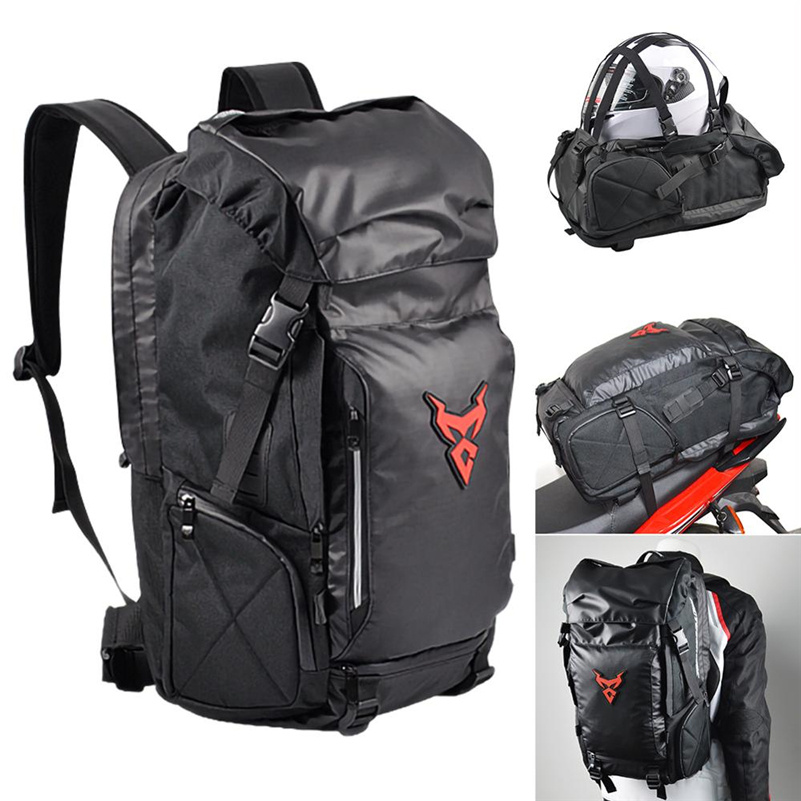 Mochila multifuncional de viaje para motocicleta con bolsa para el hombro y casco.