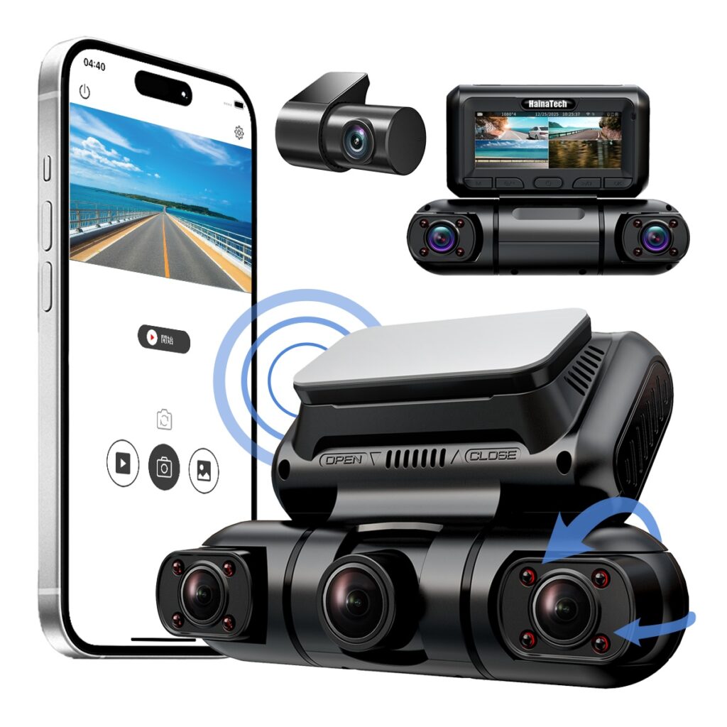 Cámara para coche Hainatech de 4 canales y visión de 360 ​​grados.