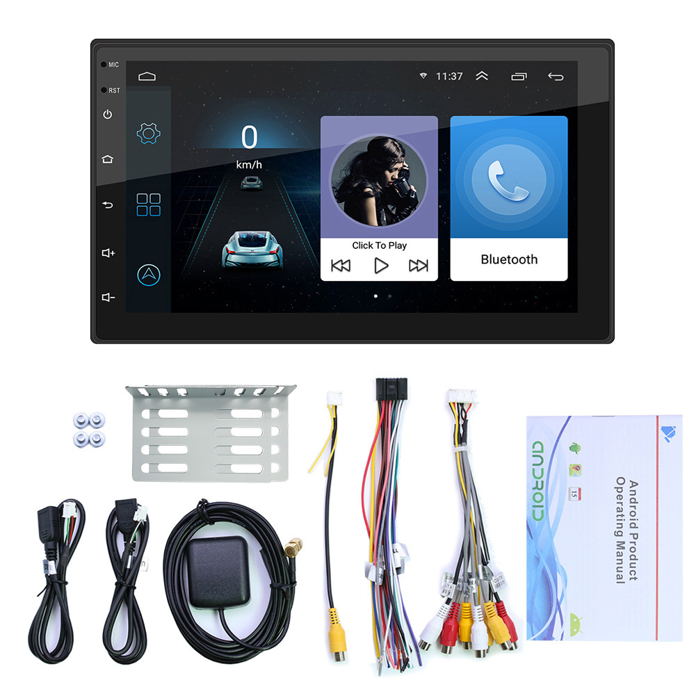 Reproductor de radio para coche universal con Bluetooth.
